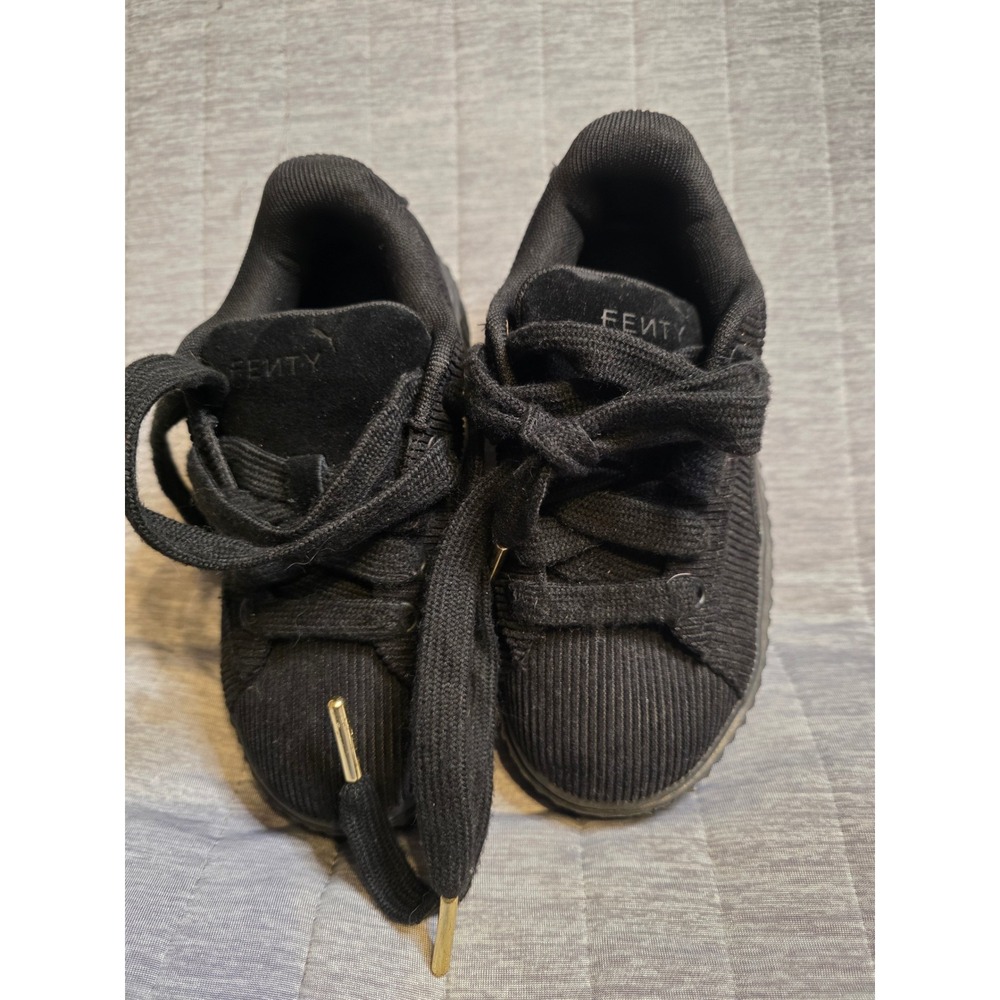1466 Puma Fenty Rihanna Creeper Black Corduroy Kids Sneakers 399873-03 Size 13C